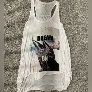 H.I.P. White Graphic Tank Top